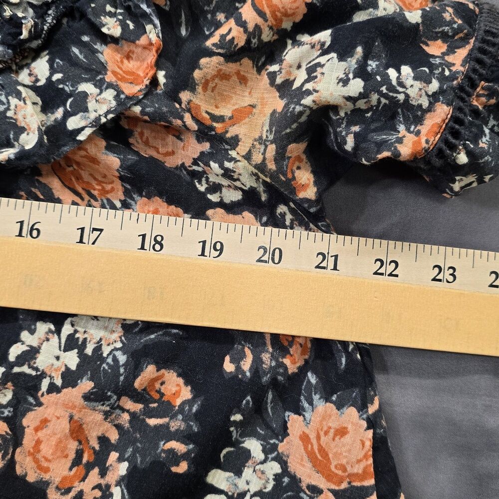 Free People Unreal Love Ruffle Collar Short Sleeve Floral Top Size XS - Picture 8 of 12